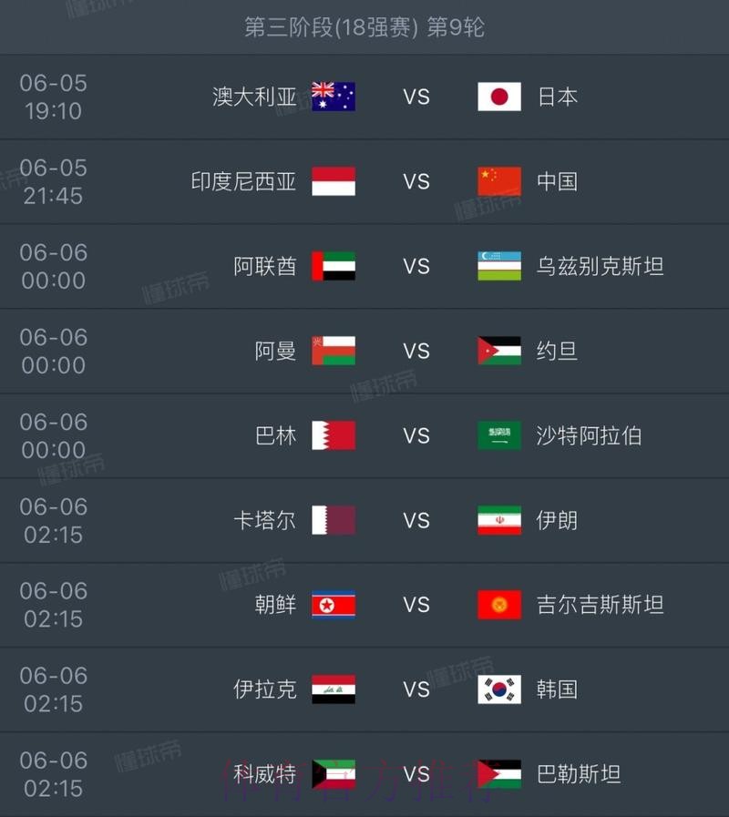 2026世界杯每日赛程高清